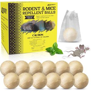 Rodent & Mice Repellent 12 PCS,Mouse Repellent Balls for Longer Lasting