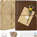 Vienrose Photo Album Scrapbook Kit, 9x6.5 Inch, 60 Pages, Dark Brown