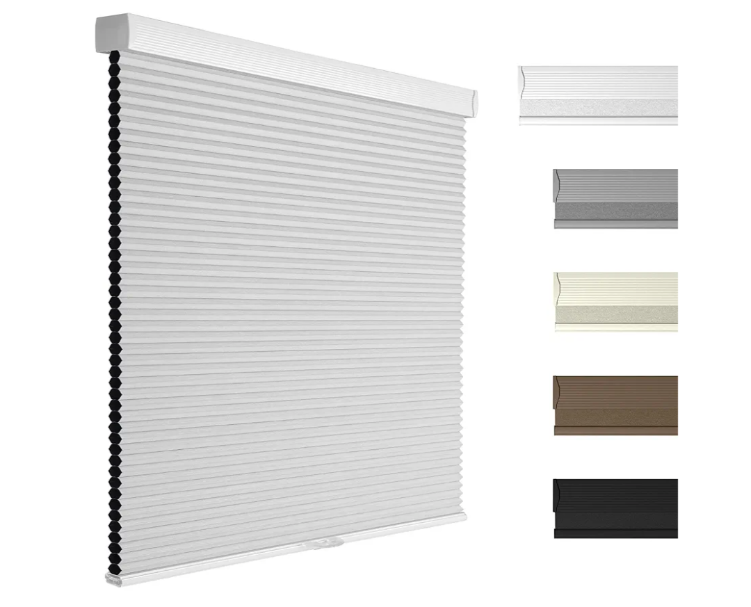 Blackout Cellular Shades Cordless Pull Down Cellular Blinds Thermal Insulated Honeycomb Blinds for Windows, White