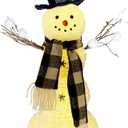 Adorable Christmas Snowman Figurine Decorations - The White Snowman with Lighting Effects for Indoor Decor and Collectors