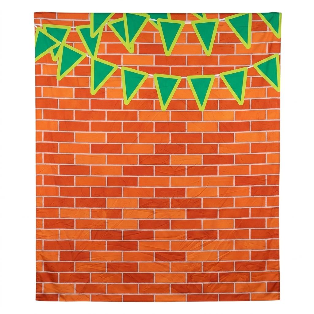 Fabric decoration brick wall print, 7.2"L x 4"W