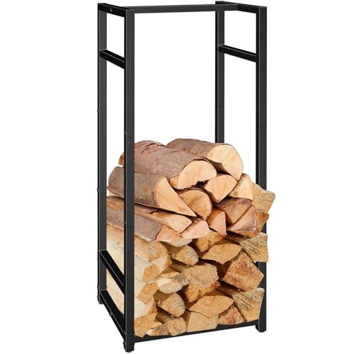Lilybud--lily Firewood Rack Indoor Outdoor, 45” Tall Firewood Holder Metal Small Log Wood Rack Portable Vertical Wood Storage Racks Indoor Log Racks for Firewood Fireplaces, Fire Pits, and Stoves