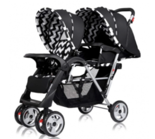 Baby Trend Sit N' Stand Tandem Double Stroller 2.0 DLX with 5 Point Safety Harness, Shaded Canopy, 2 Cup Holders, and Ample Storage Space, Magnolia