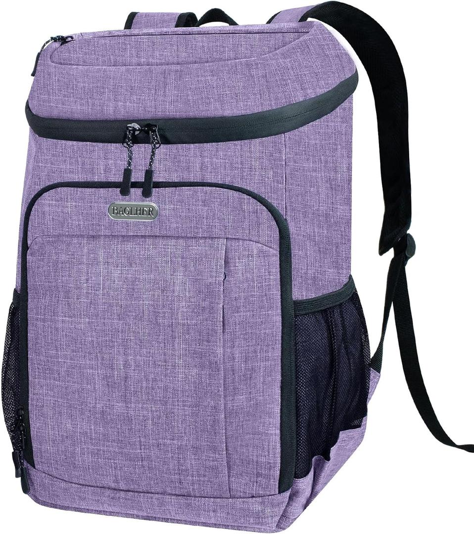 BAGLHER Lightweight Insulated Cooler Backpack - 30 Cans, Leak-Proof for Lunch, Picnic, Hiking, Camping Trips (purple-plus) BAGLHER Lightweight Insulated Cooler Backpack - 30 Cans, Leak-Proof for Lunch, Picnic, Hiking, Camping Trips (purple-plus)
