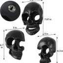 Skull Wall Decor Set of 3, Halloween Hanging Dark Resin Skeleton Statues, Wall Mounted Horror Skulls Art Sculpture Spooky Gift, Indoor Outdoor Gothic Black Office Living Room Decor