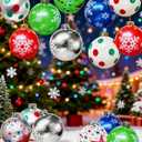 Huoety 9'' Inflatable Christmas Ornaments (15-Pack) | Large Outdoor Decor Balls for Yard, Patio & Tree | Festive Holiday Party Decorations