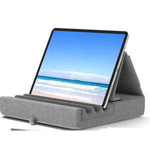 Tablet Pillow Stand for iPad pro iPad Air Lap Soft Tablet Stand Holder Bed with 3 Viewing Angles Adjustable Pillow Holder Backrest Washable