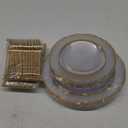 YOUBET 125PCS Thanksgiving Plastic Plates - Clear Gold Disposable Plates - 25 Guests Baroque Plastic Dinnerware Includes 25Dinner Plates, 25Dessert Plate, 75Silverware for Party & Wedding