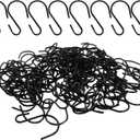 120Pcs Small S Hook 1 Inch, Ornament Storage S Shaped Hooks Bulk for Hanging Jewelry Chain Small Kitchenware Potted Plants, Black