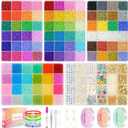 Friendship Bracelet Kit 3mm Seed Beads, 30000 Pcs 8/0 96 Colors Small Glass Beads Bulk with Letter Bead Charms for Jewelry Making Girls Gifts Rings Necklaces Waist Chain DIY Arts and Crafts