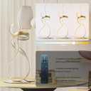 Gold Art Spiral 24W LED Table Lamp with Touch Remote Dimmer, 22" Unique Creative Stylish Smart Lamp, LED Desk Lamp for Dining Room, Bedroom, Bedside, Restaurant, Bar (Gold)