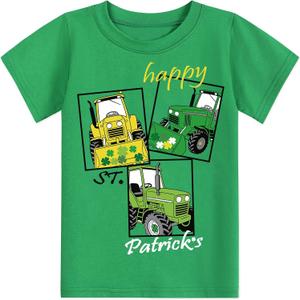 Toddler Boys Girls T-Shirt St. Patrick's Shirt Shamrock Irish Lucky Charm Tractor Tee Tops, 2T