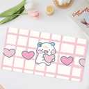 COOMICKEY Pink PU Leather Desk Mat XL Gaming Mouse Pad for Office
