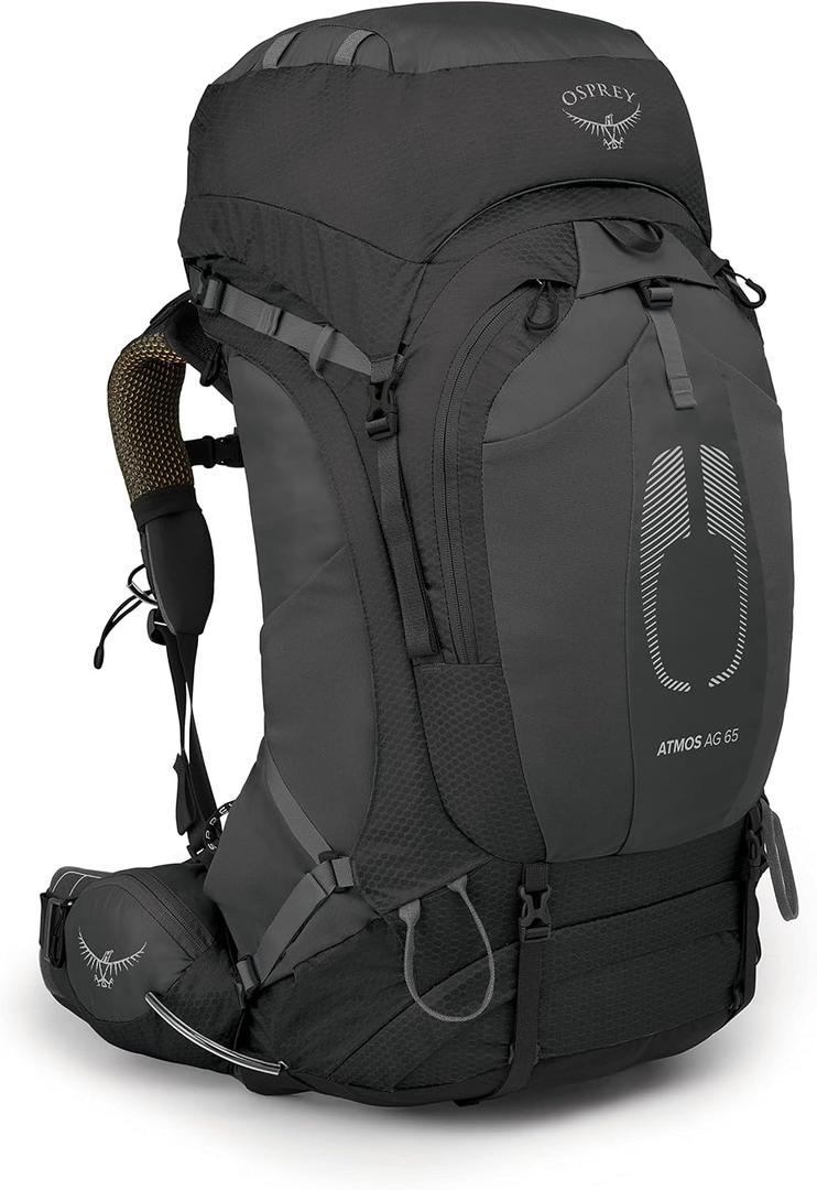 Osprey Atmos AG 65L Men's Backpacking Backpack, Black, L/XL, Large-X-Large