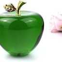 Crystal Apple Figurine Paperweight Craft Ideal Decoration 2.7 Inch Gifts for Wedding Birthday Christmas Green