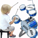 Jazz Drum Toddler Drum Set Kids Drum Set with Stool Toddler Drum Set for Ages 3-5 4-6 5-7 Drum Sets Toy Six Drums Baby Drums Set Musical Instruments Drum Toy Playset Birthday Xmas for Boys Girls