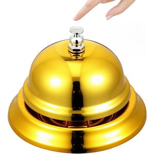IMIKEYA Gold Call Bell: Desk Bell for Service Elegant Front Desk Metal Service Bell Ringer Call Bell Dinner Bells for Hotels Restaurants and Reception Classroom