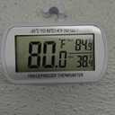 Refrigerator Thermometer Digital Fridge Freeze Room Thermometer Waterproof Large LCD Display Max/Min Record Function, White