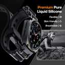 TAURI Designed for Samsung Galaxy Watch Ultra Bands 47mm (2025/2024) [Durable Liquid Silicone Strap + Stainless Steel Metal Connector] Military Rugged Band for Galaxy Watch 7/8 Ultra Men Women, Black