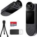 L20 1.5Screen Body Cameras with Audio and Video Recording, 1080P Wearable Personal Body Cam w/ 180 Rotating Lens, 7HR Battery, Night Vision, 64GB Portable Body Worn Camcorder for Civilians (No WiFi)