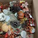22" Artificial Fall Wreath for Front Door Autumn Harvest Wreath with Pumpkin Oak Maple Leaf Pine Cones Eucalyptus Berry for Halloween Thanksgiving Day Indoor Outdoor Farmhouse Window Wall Dcor