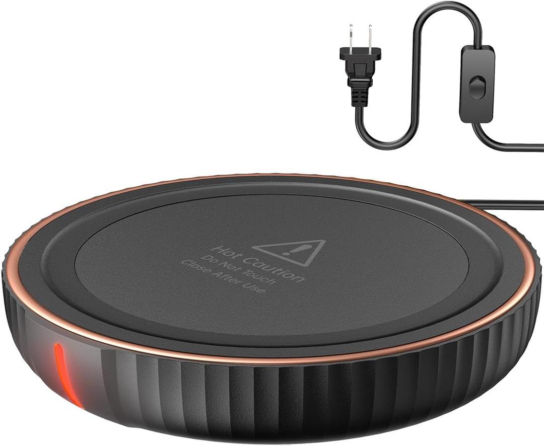 HouseGem Large Candle Warmer Plate,Ideal Desk Cup Warmer for Coffee, Beverages, Milk & Tea (Black)