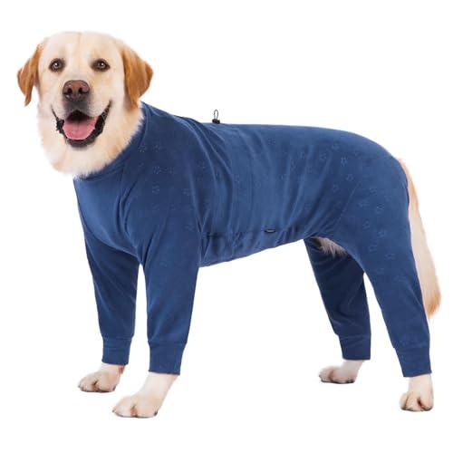 Axcimond Full Body Dog Winter Coat Fleece Dog Sweater Warm Dog Pajamas for Large Medium Dogs Jacket Winter Dog Costume Stretchy Dog Sweatshirt Dog Fleece Onesie Warm Dog Clothes Christmas Jumpsuit