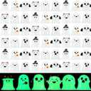72 Pcs Halloween Mini Resin Figurines Luminous Ghost Miniature Figurines Cute Ghost Ornament Glow in Dark for Halloween Garden Decoration Crafts(Classic Style)