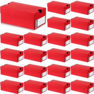 20 Sets Mini Shoe Gifts Boxes for Party Favors 4 x 2.3 x2 inch Small Gifts Box with Editable Label Mini Sneaker Box Sports Theme Christmas Party Gifts Box for Candies Cookies Snacks(Red)