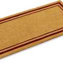 Ecomills Red Border Coco Coir Doormat, 24" x 48", Non-Slip Backing Front Door Mat for Outdoor Indoor Entrance