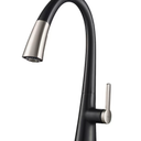 Kraus Nolen Spot Free Stainless/Matte Black Single Handle Deck-mount Pull-down Kitchen Faucet with Sprayer ( Deck Plate Included )