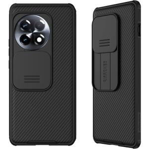 Case Compatible with Oneplus 13, Slide Cover Camera Lens Privacy Protection Case TPU Bumper Hard PC Back Cover Oneplus13 (Black)