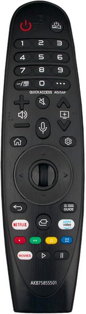 AKB75855501 MR20GA Infrared Remote Replacement for LG Smart 4K UHD TV 43UN7100PUA 50UN8050PUD 65UN9000AUJ 65UN8500PUI 43UN7000PUB 43UN7300PUF 43UN6950ZUA 49UN7100PUA (No Mouse and Voice Control)