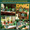 2 x St Patrick's Day Decorations 4 Pcs Shamrock Wooden Signs Centerpieces for Table Tiered Tray Decor, Green Irish Shamrock Lucky Sign Themed Decor for Saint Patty's Party Home Farmhouse