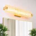 Brushed Gold LED Bathroom Vanity Light, 24.4 Inch 15W Modern Dimmable Bathroom Light Fixture Over Mirror, Crystal Bar Wall Sconce Lighting for Bath, 3CCT, OS-MM5001-3BG