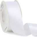 Ribbli White Double Faced Satin Ribbon,1-1/2 x Continuous 25 Yards,Use for Bows Bouquet,Gift Wrapping,Wedding,Floral Arrangement