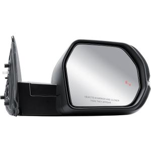Passenger Right Side Door Mirror Power Heated with BLIS and Turn Signal Light Textured Black Cover Manual Folding for Toyota Tundra Sequoia 2022-2025