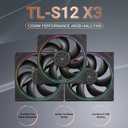 Thermalright TL-S12 CPU Fan 120mm Case Cooler Fan Comes with ARGB Lighting Effect,PC PWM Silent Computer Fan with 1500RPM Speed, CPU Cooling Fan Black(Black,3-Pack)