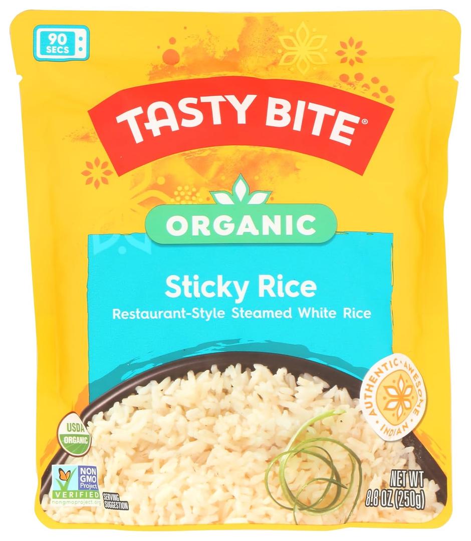5 x Tasty Bite Organic Sticky Rice, 8.8 Oz (250 G) (EXP 08/31/26)