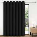 Joydeco Blackout Patio Sliding Door Curtains 84 Inches Long, Grommet Privacy Room Divider Curtains, Extra Wide Thermal Blackout Drapes for Bedroom Living Room (Black, 100Wx84L, 1 Panel)