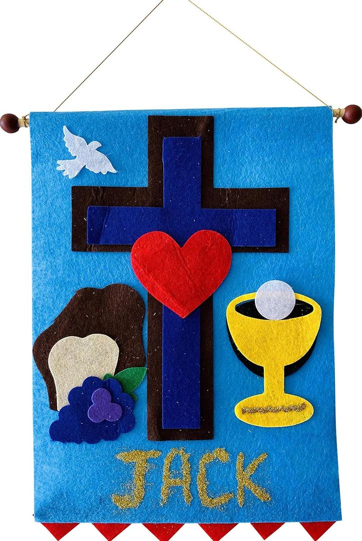 Westmon Works First Communion Banner Kit for Boys or Girls Catholic Craft Pack Pew Decoration Set