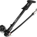 Giyo High Pressure Shock Pump, (300 PSI Max) for Fork & Rear Suspension, Lever Lock on Nozzle No Air Loss (Black)