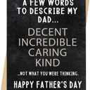 3 x Funny Fathers Day Card for Dad, Clever Hidden Joke Card from Son or Daughter, Happy Fathers Day Gift