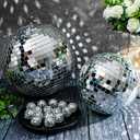 17 Pcs Disco Ball Decor: Mini Large Assorted Size Hanging Mirror Disco Ball Sets - Silver Party Ornaments for Stage Club Prom Props 70s Weddings Dance Music Birthday(8, 6, 1.2 Inch)