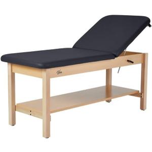 Aristo H-Brace Tilted Treatment Table with Shelf and Cabinet, 500 lbs Weight Capacity, Black