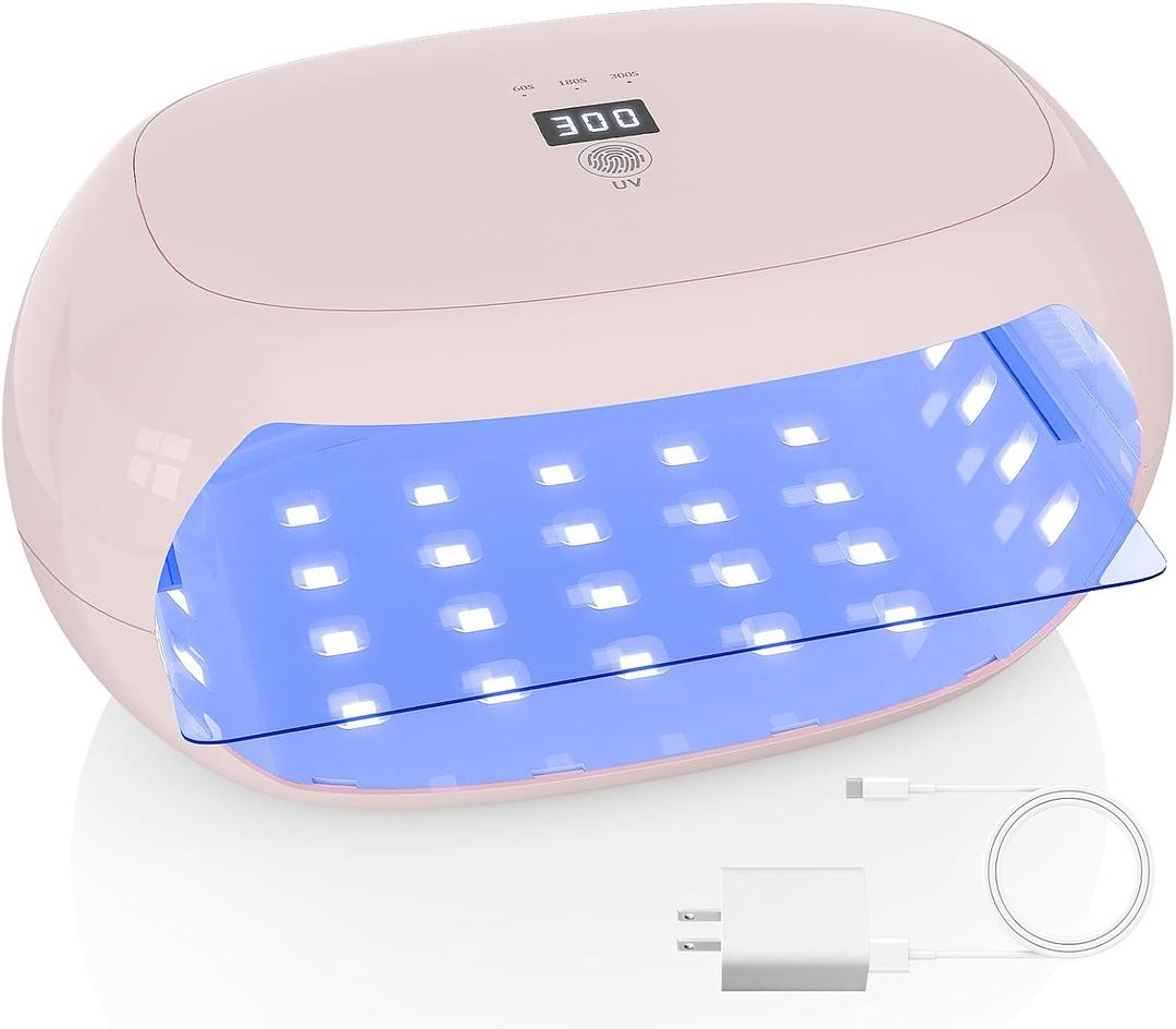 PUWANJILI UV Light for Resin,360 Ring Dual-Layer & Adjustable Time Setting (1/3/5min)UV Resin Light,56 LED High-Powered UV Lamp for Resin Curing,Fast Curing Lamp for Resin Molds,DIY Crafts Decor,Pink