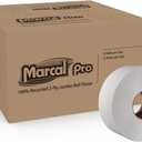 Marcal Pro 2-Ply Jumbo Toilet Paper Rolls, 3.3" x 600', Big Roll Toilet Paper for Office & Commercial Restrooms, Pack of 12 (5206)