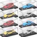 8 Pcs 1/64 Display Case Acrylic Model Cars Display Case 4.17 x 1.81 x 1.81 Inches Clear Plastic Vehicles Toy Cars Storage Collectors
