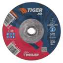 Weiler 57122 Tiger 5" Grinding Wheel, Type 27, 1/4" Thick, A24R, 5/8"-11 UNC Nut (Pack of 10) (Performance Steel / Metal)