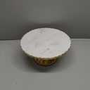 Mud Pie Marble Pedestal Cake Serving Stand, Gold, 6" x 11" dia